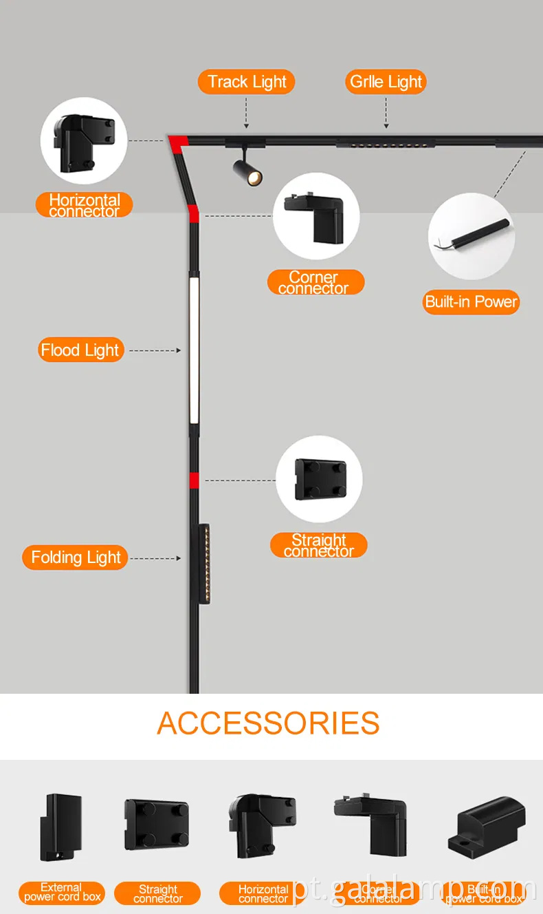 Teto erdu linear 48V 35mm Sistema de luz de trilho magnetic de trilho slim Sistema